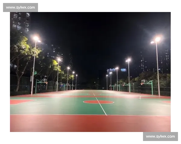 篮球场炫彩灯光下的运动魅力与激情瞬间呈现